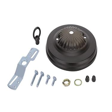 Imagem de Aspen Creative Luminária tradicional 21521-11, 12,7 cm de diâmetro com alça de colarinho, orifício central de 1,2 cm, kit de dossel de bronze polido a óleo