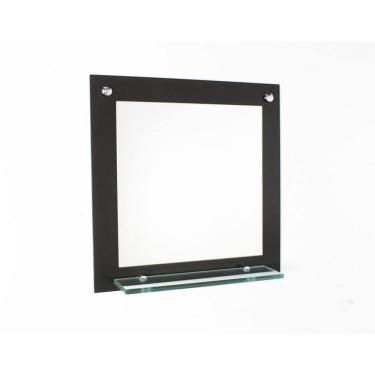 Imagem de Espelho Para Banheiro Com Prateleira 40Cm Preto