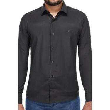 Imagem de Camisa Ogochi Ml Essencial Slim Maquinetado 0322 Cor:;Tamanho:GG-Masculino