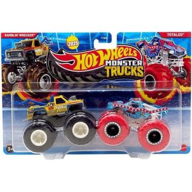Imagem de Carrinho HOT Wheels Monster TRUCK Ramblin Wrecker X Totaled Mattel FYJ