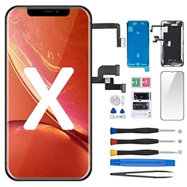 Imagem de CYKJGS Substituição De Tela 5,8" Para Iphone X 10 Com Alto-Falante E Sensor Proximidade, Digitalizador Lcd 3D Touch, Kit Reparo Completo Fone Ouvido Frontal, Vidro Hd, Ferramentas A1865, A1901, A190