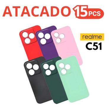 Imagem de Kit 15 Capa Capinhas Coloridas Compatível Para Realme C51 (Sortidas)