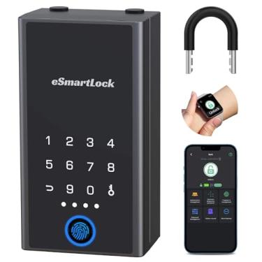 Imagem de SAFELock Box para chaves com código, ocultador de chave inteligente com Bluetooth de impressão digital de grande capacidade, combinação eletrônica à prova d'água para corretor de imóveis, hosts