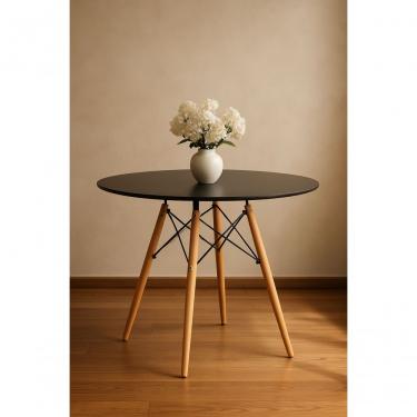 Imagem de Mesa Eames Eiffel Tampo De Madeira Mdf 80cm Preto