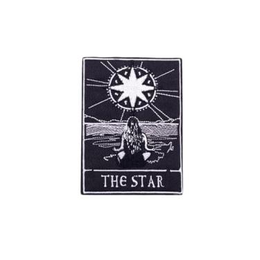 Imagem de Ruoming Ruoming 1 peça de adesivos decorativos para cartas de tarô, design místico bordado, sol e lua, apliques costurados DIY para roupas e acessórios (Tarot26)