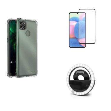 Imagem de Kit Flash Selfie Moto G9 Power + Capa + Película De Vidro 3D - Motorol