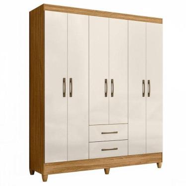 Imagem de Guarda Roupa Casal Panamá 6 Portas Freijó Off White - Moval