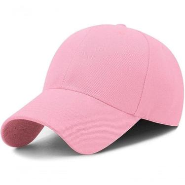 Imagem de Boné De Beisebol Liso Aba Curva Esportivo Unissex Para Corrida Caminhada Ciclismo Rosa Claro