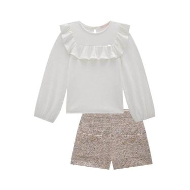 Imagem de Conjunto Infantil Kukiê Tweed Blusa e short inverno