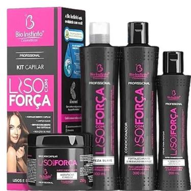 Imagem de Kit Completo Bio Instinto Liso com Força Shampoo Condicionador Máscara