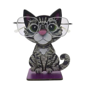 Imagem de BOLLEY JOSS Suporte de madeira para óculos de sol de animais fofos de madeira para exibição de óculos de sol de mesa para decoração de casa