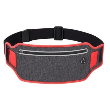 Imagem de Pochete Esportiva Slim Impermeável para Corrida e Academia – com Compartimento para Celular – Vermelho/Cinza