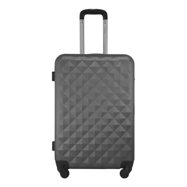 Imagem de Mala de Viagem Gladiador Diamond D1M, Tamanho Médio, Capacidade 23kg, Rodas 360° Cadeado Combinação (Cinza Grafite)
