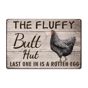 Imagem de YOYI ART Placa Engraçada De Galinheiro - Cabana Fofa, O Último A Entrar É Um Ovo Podre, 30X20 Cm, Metal E Alumínio Para Casa, Cozinha, Bar, Cafeteria, Amantes
