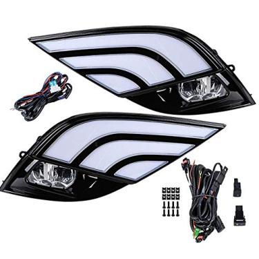 Imagem de Astra Depot Serve para Toyota Camry SE/XSE 2018-2020 Capa de moldura de farol de neblina DRL seta 5500K-6500K Luzes LED âmbar branco xenon + luz de neblina (âmbar/branco/azul)