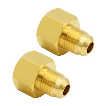 Imagem de Hooshing Adaptador De Tubo Latão Para Linha Gás Propano Fêmea 3/8" 1/2" Npt Fogueiras Externas, Lareiras E Churrasqueiras, Pacote Com 2