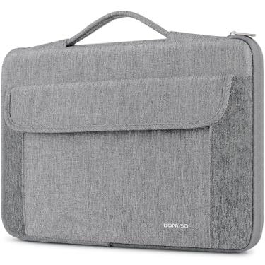 Imagem de DOMISO Capa protetora para laptop de 17 polegadas com alça ergonômica dobrável à prova d'água para a maioria dos laptops de 17 a 17,3 polegadas, HP Envy 17, Dell XPS 17 (cinza)