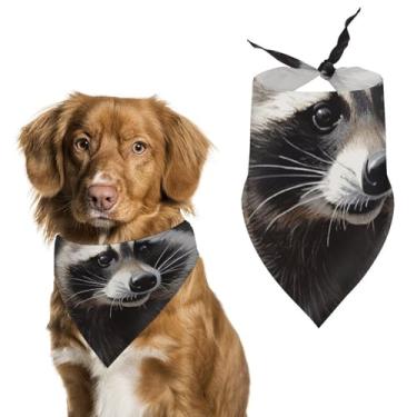 Imagem de Cachecol de poliéster com estampa de guaxinim para animais de estimação - Tamanho único (70 x 30 cm)