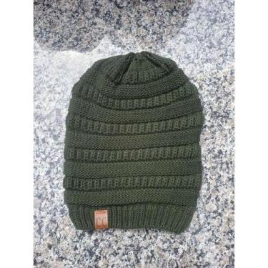 Imagem de Gorro Beanie Touca Unissex Inverno Tricô - oem, Verde militar