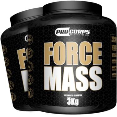 Imagem de Combo 2x Hipercalórico Force Mass 3kg Hipertrofia Muscular (3kg, Chocolate Branco)