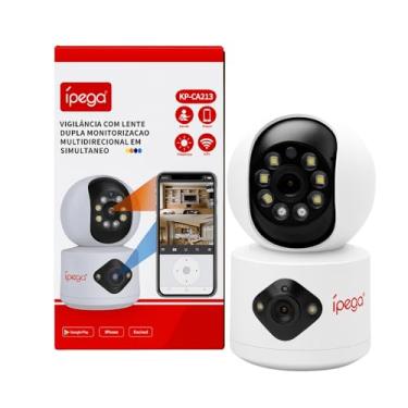 Imagem de Câmera 2 lentes Wi-Fi sem fio, Visão Noturna escura, Full HD, PTZ 360°, Áudio, Detecção de Movimento, conecta celular, estilo baba eletronica, mesa camera base