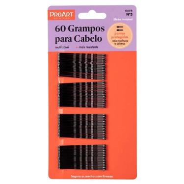 Imagem de Grampos Para Cabelo ProArt N5 Preto, 60 grampos