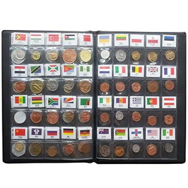 Imagem de Coin Collection Starter Kit 60 Countries Coins/100% Original Genuine/World Coin with Leather Collecting Album Taged by Country Name and Flags/Coin Holder Collection Storage Classic Gifts
