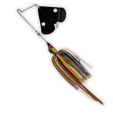 Imagem de U.S.A. BASS TACKLE Isca de pesca premium Stiletto Buzzbait Largemouth Smallmouth Spotted Bass Hover Head Saia de silicone personalizada Bubble Blade Clacker Gancho resistente (Abóbora Verde, 14 g)