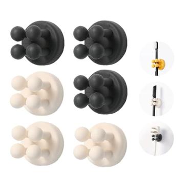 Imagem de 6 peças de suporte de escova de dentes de silicone, gancho autoadesivo multifuncional à prova d'água, para pendurar chaves e toalhas, adequado para cozinha, banheiro e escritório