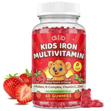 Imagem de Suplemento de ferro Gummies Dilib Kids Multivitamínico Morango