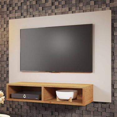 Imagem de Painel para TV Até 42 Polegadas Baly 2 Nichos Off White/Marrom - Viero Móveis