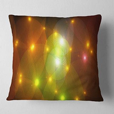 Imagem de Design de luzes fractais douradas em neblina, sala de estar, sofá, almofada de alta qualidade + capa de almofada impressa em ambos os lados 40 x 40 cm