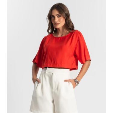 Imagem de Blusa Feminina Alfaiataria Endless Laranja, M, Laranja