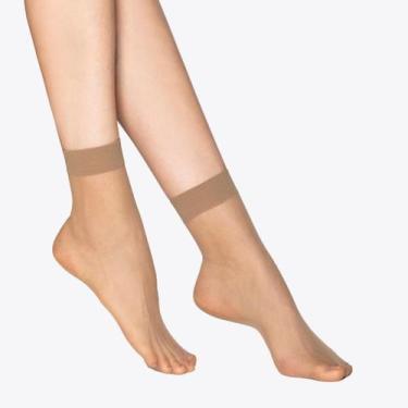 Imagem de Kit 8 Pares de Meias Loba Lupo Soquete Fina Fio 20 05530-001, Natural 