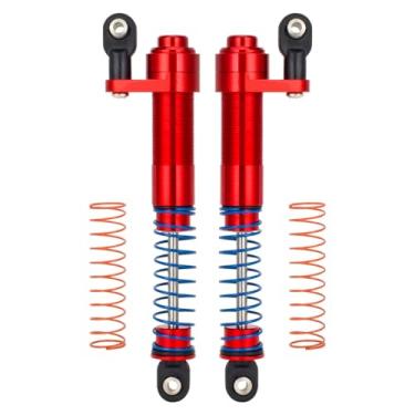 Imagem de Amortecedor RC 80-100 mm Ajustável Rosqueado Amortecedor de Óleo com Tampa Offset para 1/10 Axial SCX10 TRX4 Capra Tamiya LCG Cheater Rigs VS4-10 D90 90046 RC Crawler Car Upgrade Part (Vermelho)