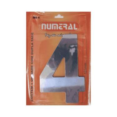 Imagem de Número Residencial 4 Numeral Em ACM Cromado