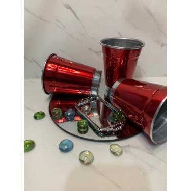 Imagem de Copo de alumínio colorido 300ml vermelho/ Preto/ Amarelo/ Roxo - Morai