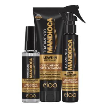 Imagem de Eico Tratamento Mandioca Spray + Leave-in + Óleo Reparador - Hidrataçã