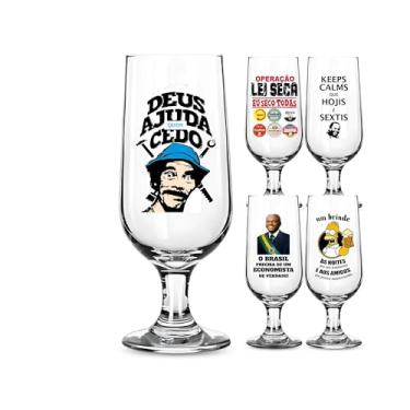 Imagem de 1 Taça Cerveja/Chopp 300ml Personalizada Frases Engraçadas Vários Modelos Vidro Presente Taça Floripa (SEU MADRUGA)