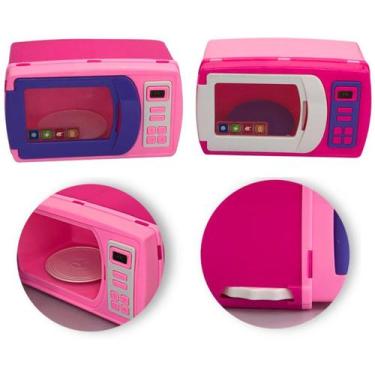 Imagem de Brinquedo Mini Microondas Rosa Infantil c/ Prato Giratório - BS TOYS