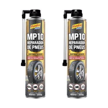 Imagem de Kit 2 Reparador Pneu Furo Instantâneo 400Ml Carro Bike Moto - Mundial 