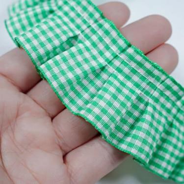 Imagem de Acabamento de renda plissado guingão com babados de 10 metros, guarnições de tecido de fita de renda guingão para costura, artesanato, cortina, vestido de casamento, decoração de fronha (verde)