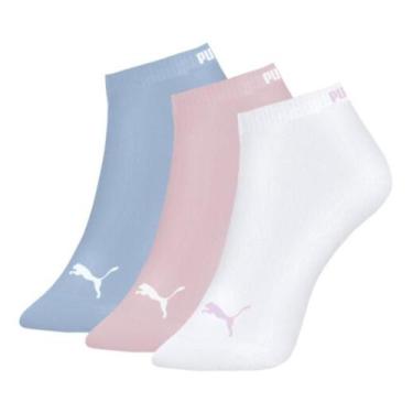 Imagem de Meia Puma Sapatilha Feminina 4725.001 C/3, Azul claro, Rosa claro, Bra