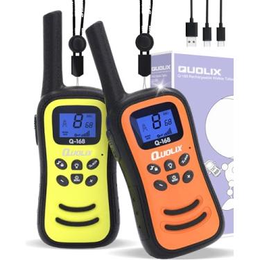 Imagem de Walkie Talkies para crianças 2 pacotes, Walkie Talkies recarregáveis de brinquedo para crianças dos 3 aos 12 anos, Walkie Talkies de longo alcance com 22 canais e lanterna presentes de aniversário