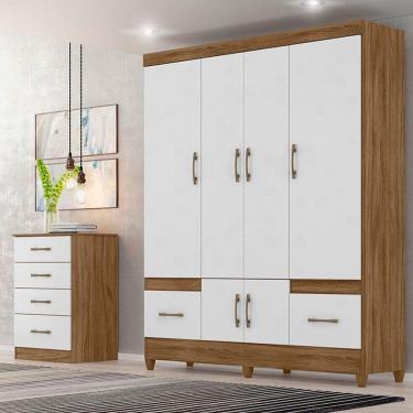 Imagem de Guarda Roupas MS912 em MDP com 6 Portas e 2 Gavetas Moval
