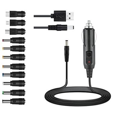 Imagem de GutReise Carregador universal para carro de 12 V (máximo de 10 A) + cabo de alimentação CC de 5 V, com 11 conectores para leitor de DVD, câmera, GPS, alto-falantes Bluetooth, ventiladores de barbeador