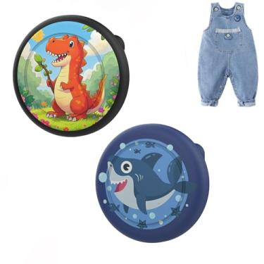 Imagem de Dingfeiyu Capa oculta para Apple AirTag, capa protetora com pino, capas de rastreador GPS para crianças, idosos, coleira de animais de estimação, roupas, mochilas, bagagem (dinossauro vermelho +