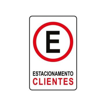 Imagem de Placa Sinalização Vinil Ps Estacionamento Clientes 30 X 20Cm - Arte Se