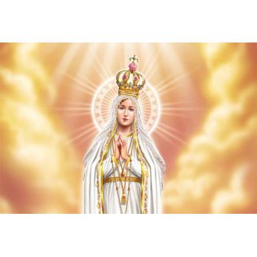 Imagem de Painel de Tecido Sublimado Nossa Senhora de Fátima Céu Dourado - Fabri