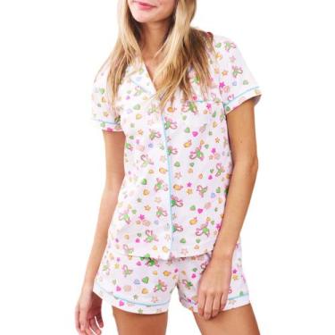 Imagem de Conjunto de pijamas Zelbuck femininos Y2k Preppy Monkey Beach Shorts
